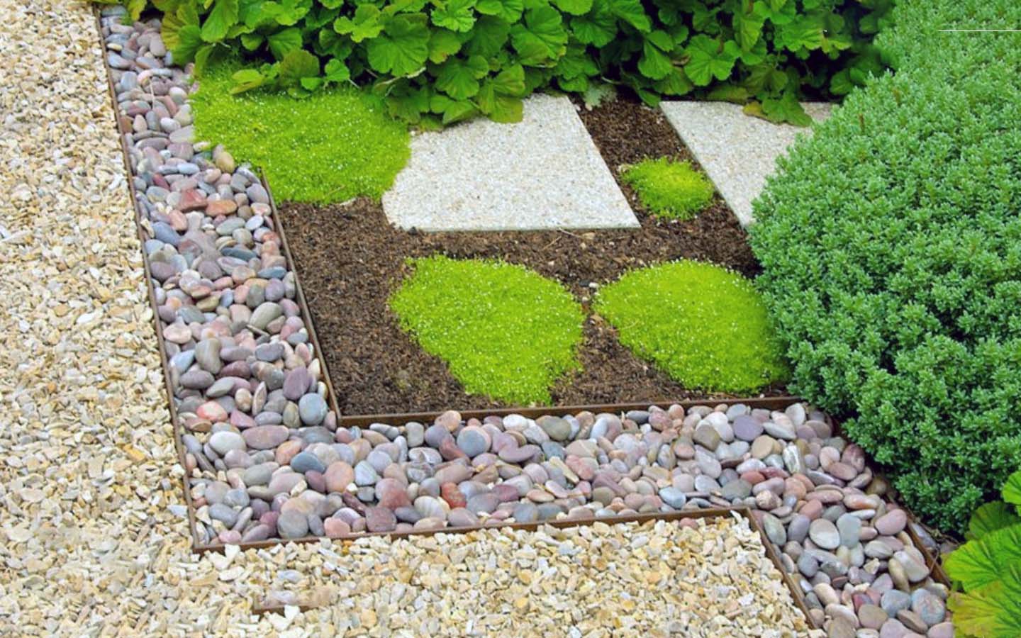 como hacer un jardin con piedras decorativas 