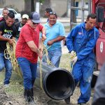 La tubería facilitará el drenaje de las aguas de lluvia