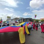 Los manifestantes llevaron sus banderas de Venezuela