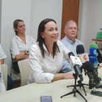 María Corina Machado estuvo acompañada por miembros del comando de campaña en Aragua