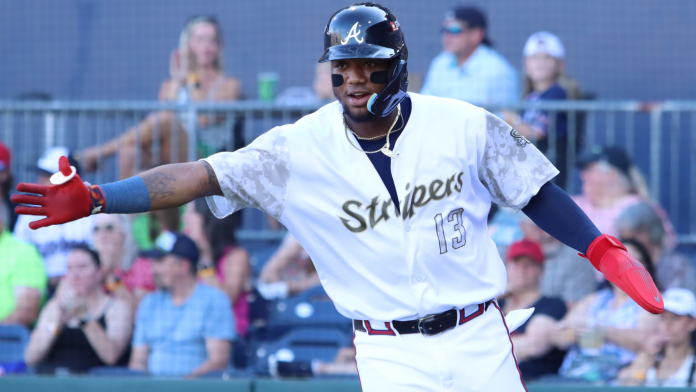 En cinco juegos con Gwinnett, el sabanero dejó una línea ofensiva de .417/.632/.833. Foto AP