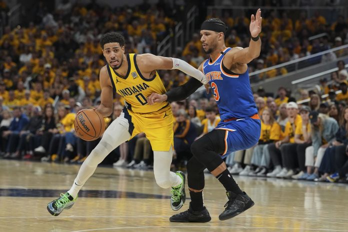 La estrella de los Pacers sumó el segundo triple-doble de su carrera en postemporada. Foto AP