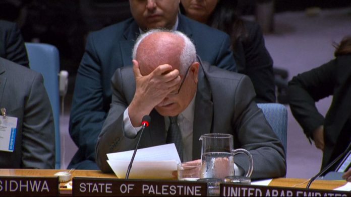 Riyad Mansour no pudo contener el grado de muerte y destrucción en Gaza