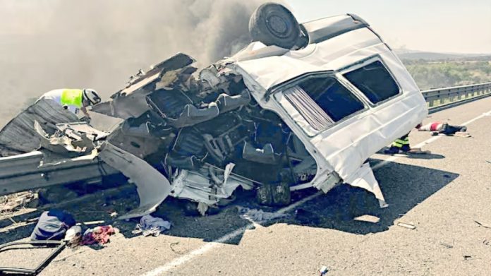 Uno de los vehículos involucrados en este accidente